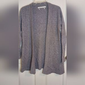 Max Studio M Gray 100% CASHMERE Lngslv Knitted Women's Open Cardigan Sweater